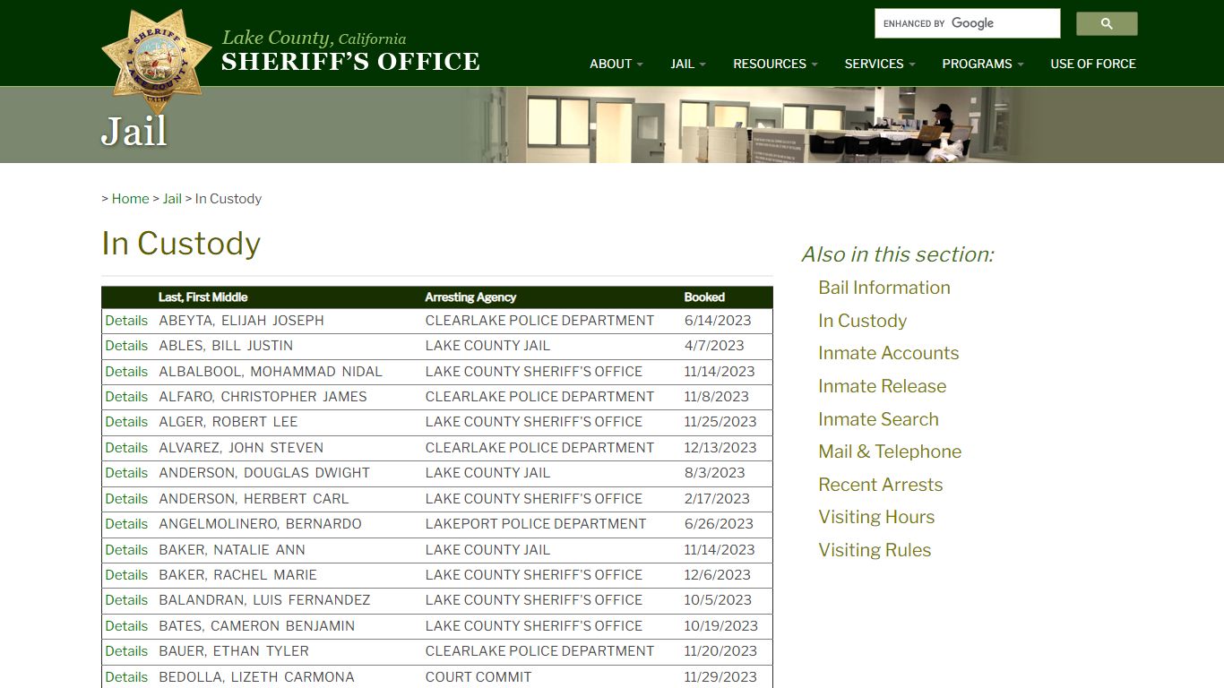 Lake County Sheriff, California